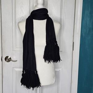 Vintage 1970's Handmade Black Scarf